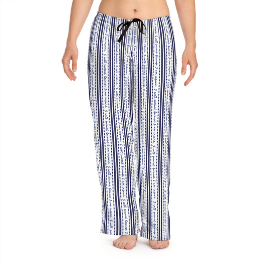 Cozy Script Pattern Women's Pajama Pants - 'I Will Succeed' All-Over Print