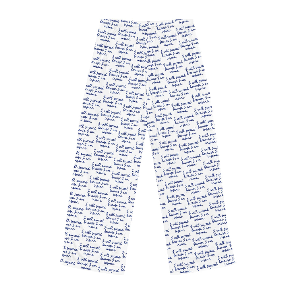 Cozy Script Pattern Women's Pajama Pants - 'I Will Succeed' All-Over Print