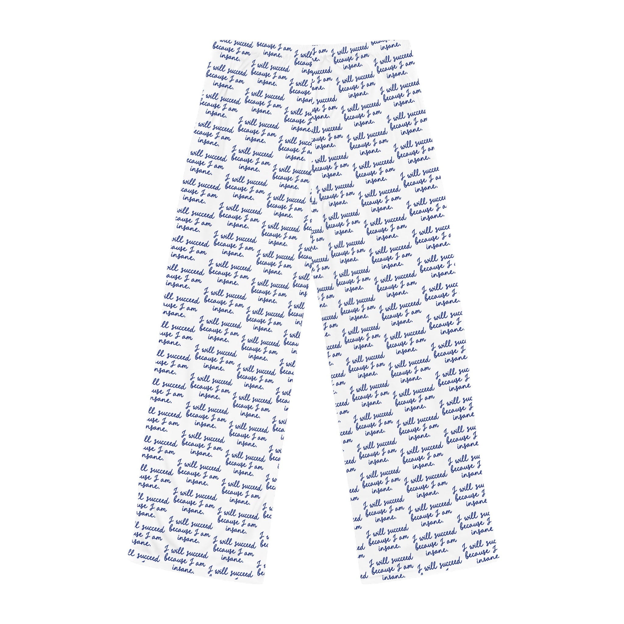 Cozy Script Pattern Women's Pajama Pants - 'I Will Succeed' All-Over Print